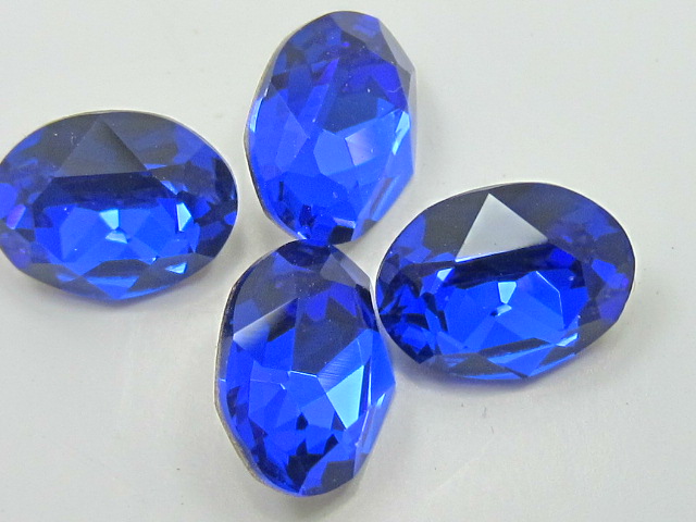 8x6mm OVAL 6pcs. MAJASTIC BLUE POINTED BACK European Rhinestones